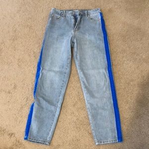 Light blue jeans with blue stripe on side small
